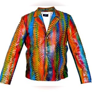Custom Muticolor Snake Skin Jacket